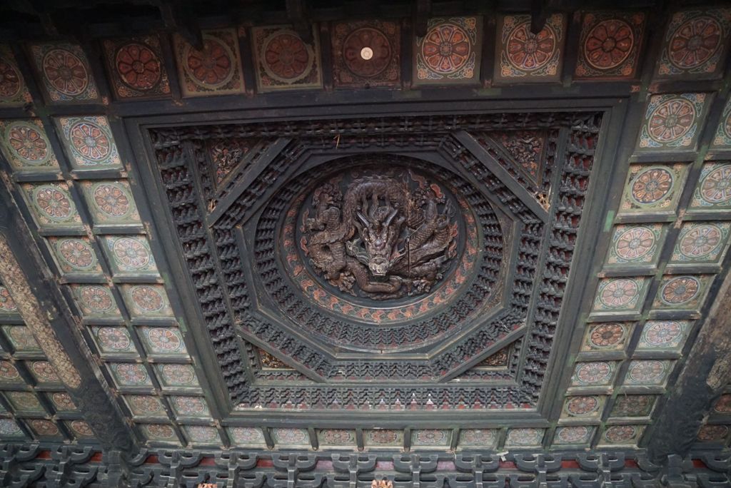 Miniature of Dazhi Hall (Dazhidian, Hall of Great Wisdom), coffered ceiling
