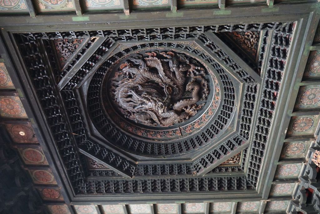 Miniature of Dazhi Hall (Dazhidian, Hall of Great Wisdom), coffered ceiling