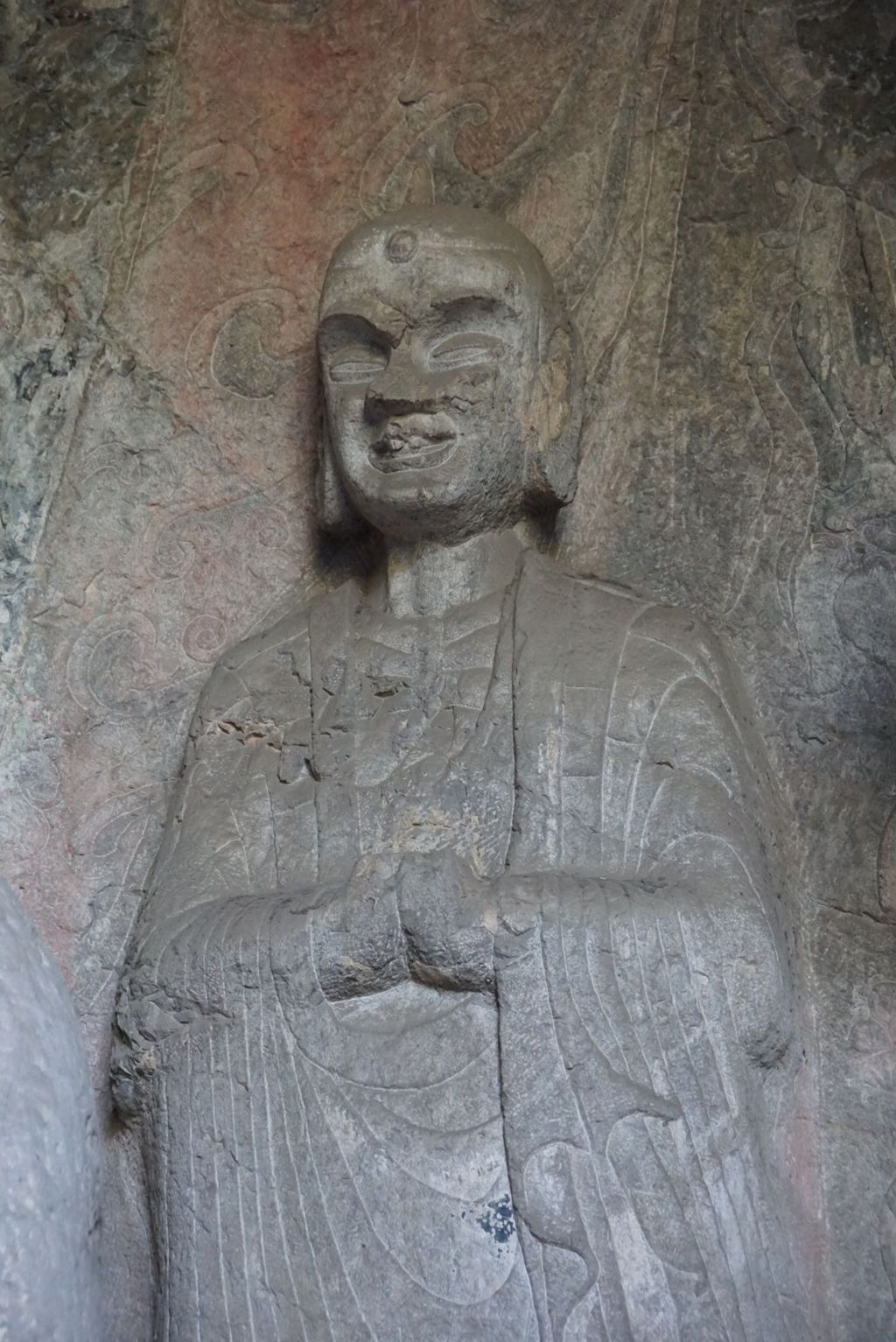 Miniature of Longmen Binyang Central Cave, north wall disciple