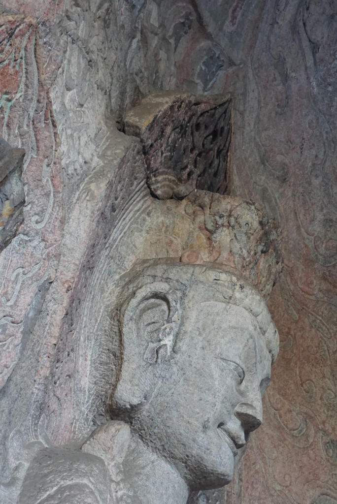 Miniature of Longmen Binyang Central Cave, south wall standing bodhisattva head