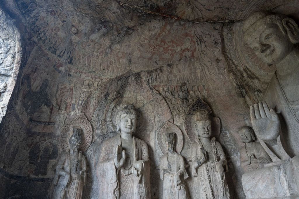 Miniature of Longmen Binyang Central Cave, south wall and central Buddha