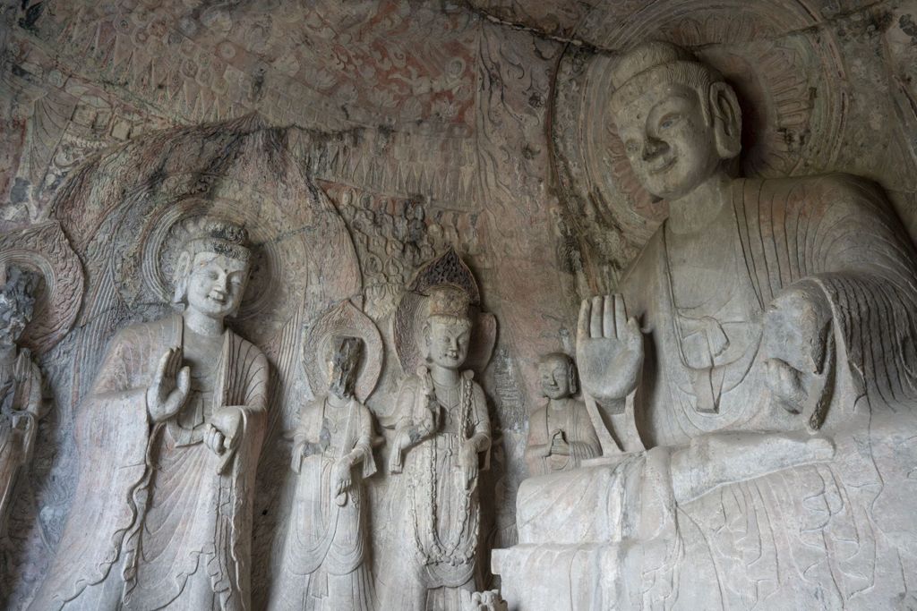 Miniature of Longmen Binyang Central Cave, south wall and central Buddha