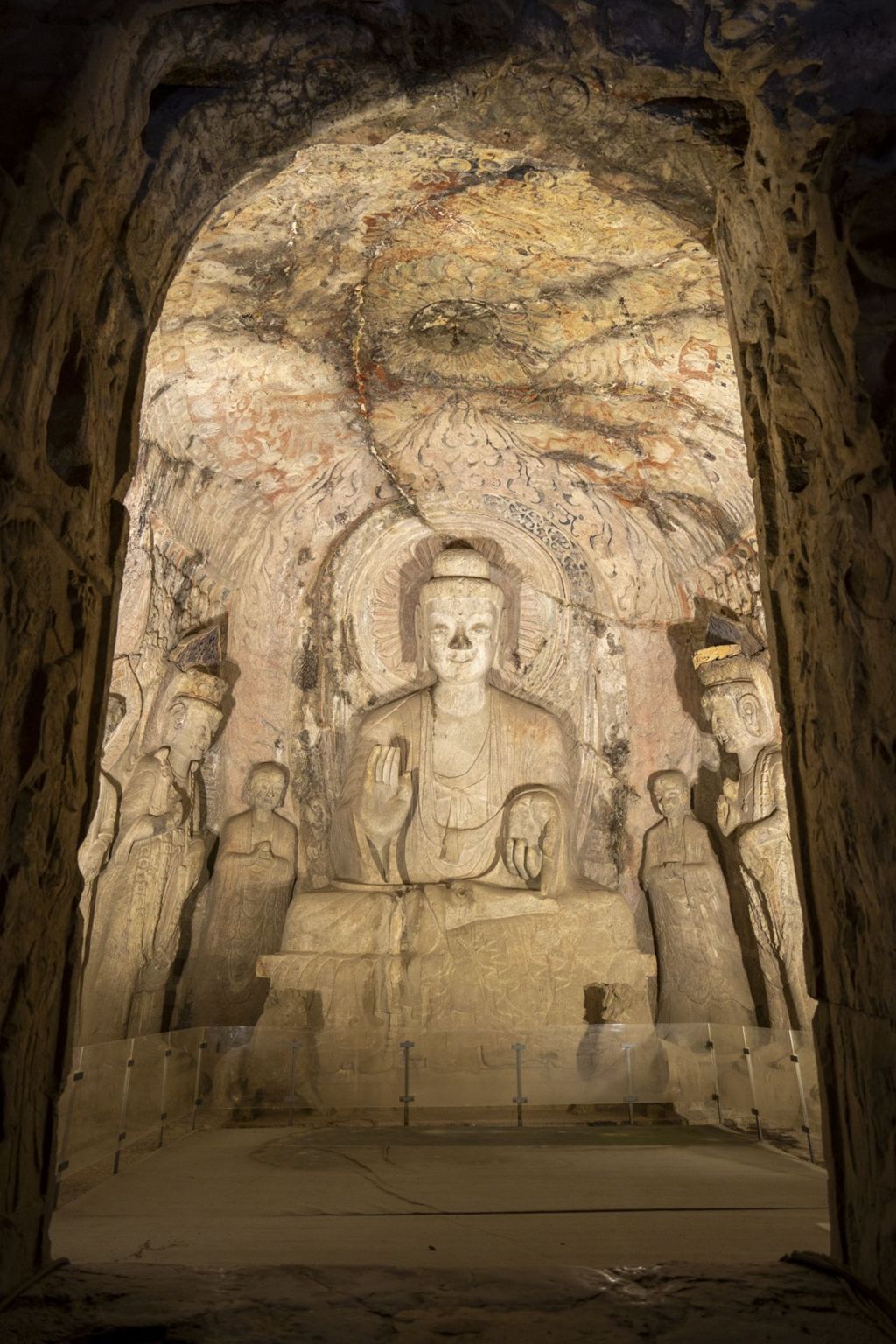 Miniature of Longmen Binyang Central Cave, central Buddha, night view