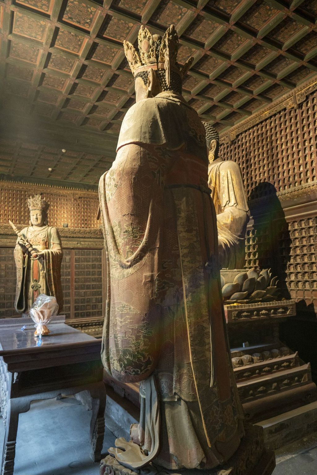Miniature of Buddha Triad from Rulai Hall (Rulaidian, Tathagatha Hall or Shakyamuni Hall), Brahma Buddha