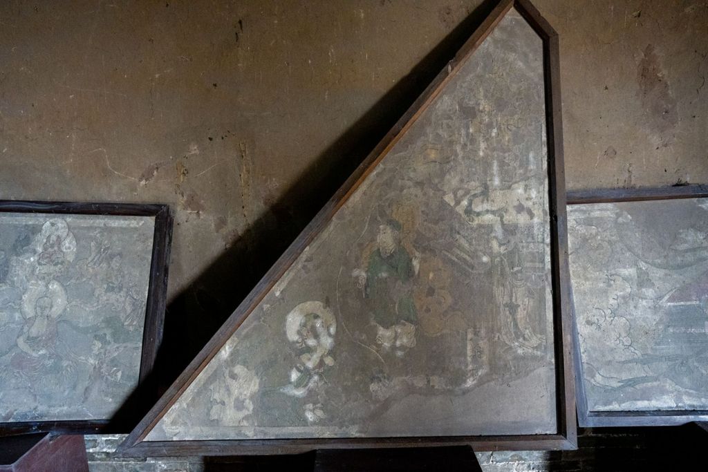 Miniature of Lower Guangsheng Temple, back hall (or Daxiong Bodian), mural fragment