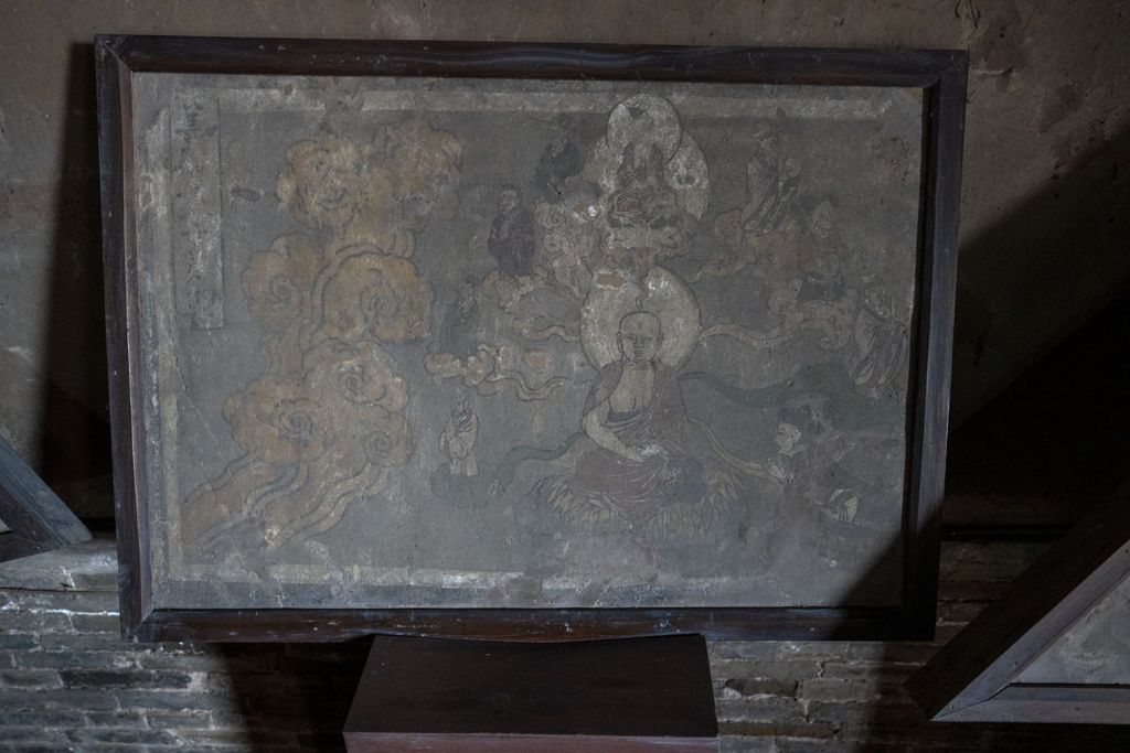 Miniature of Lower Guangsheng Temple, back hall (or Daxiong Bodian), mural fragment