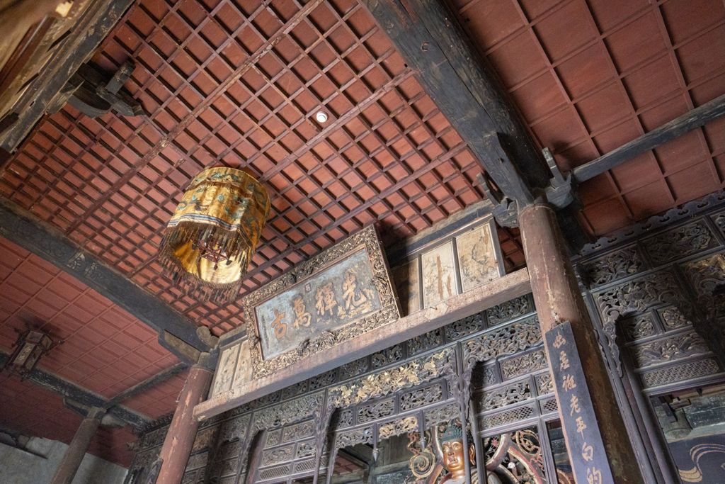 Miniature of Upper Guangsheng Temple, Sakyamuni Hall (or Daxiong Bodian), ceiling