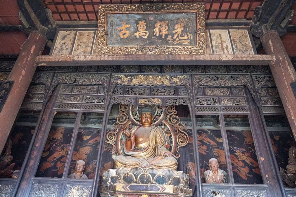 Miniature of Upper Guangsheng Temple, Sakyamuni Hall (or Daxiong Bodian), main Buddha image