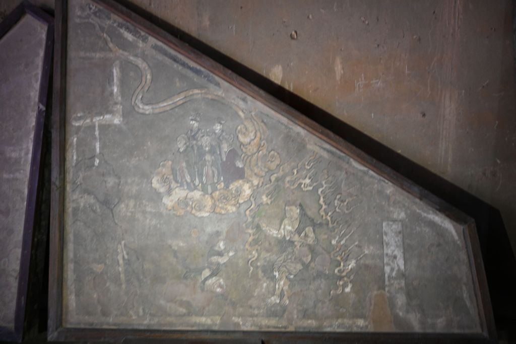 Miniature of Lower Guangsheng Temple, back hall (or Daxiong Bodian), mural fragments