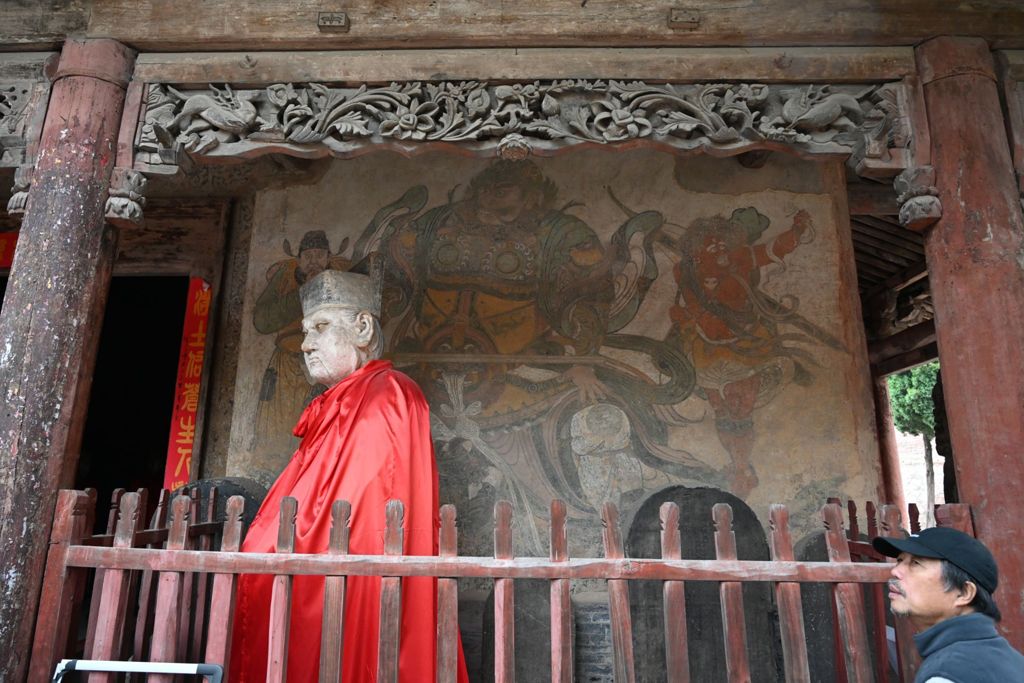 Miniature of Water God's Temple (Shuishen Temple) of the Guangsheng Monastery, Ming Ying King Hall (or Mingyingwang Temple), fresco