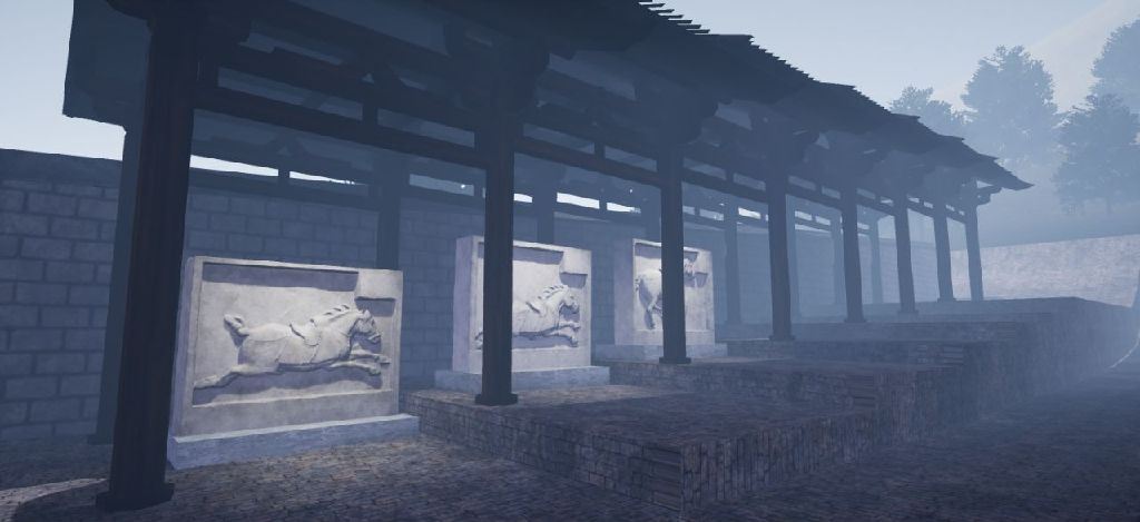 Miniature of Six Steeds of Zhao Mausoleum ("Zhaoling Liujun"), digital reconstruction