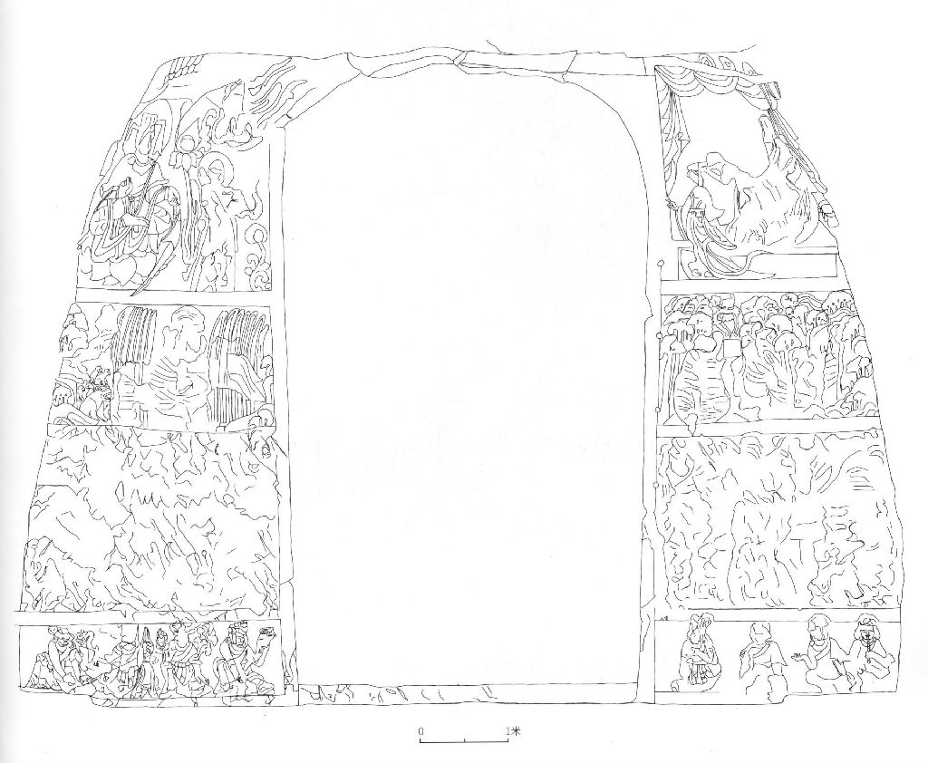 Miniature of Longmen Binyang Central Cave, The original state of the east wall of Cave 140