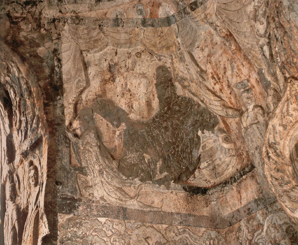 Miniature of Longmen Binyang Central Cave, Vimalakirti in the upper section of the south side of the East Wall of Cave 140