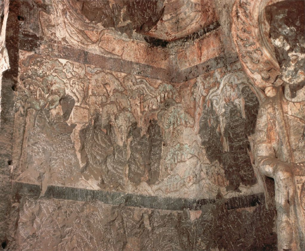 Miniature of Longmen Binyang Central Cave, Prince Sudana Jataka in the middle section of the south side of the East Wall of Cave 140