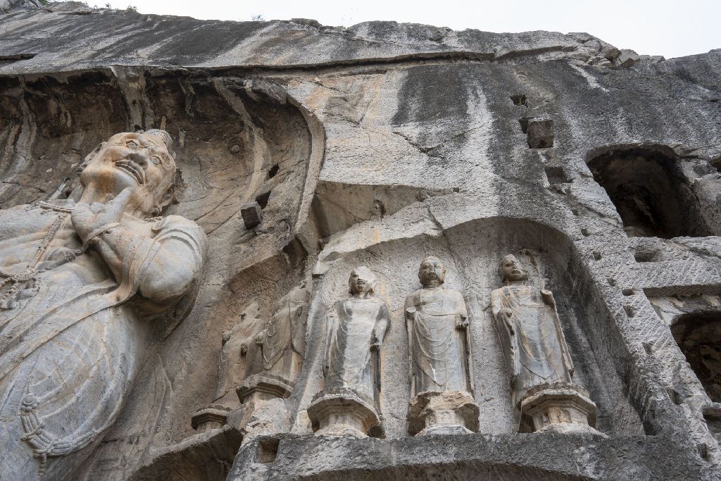Miniature of Fengxian Temple (Fengxiansi), Vaiśravana and Vajrapāṇi