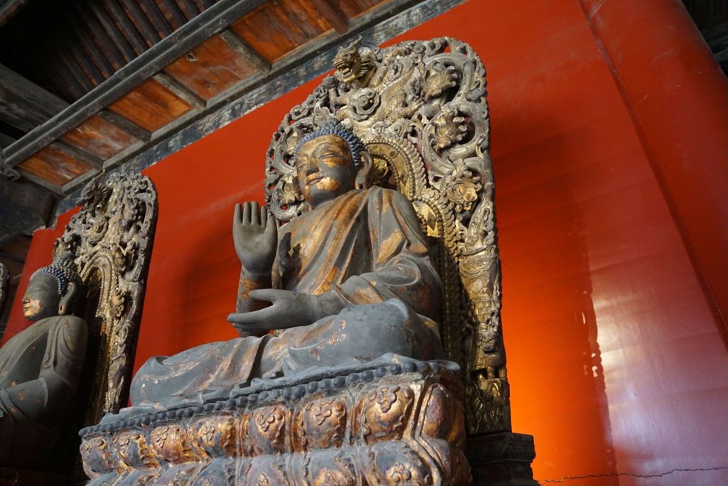 Miniature of Buddha Triad from Zhihua Hall (Zhihuadian, Hall of Transforming Wisdom), Maitreya (Buddha of the Future)