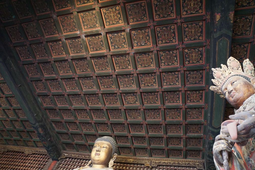 Miniature of Rulai Hall (Rulaidian, Tathagatha Hall or Shakyamuni Hall), first floor panel ceiling tiles