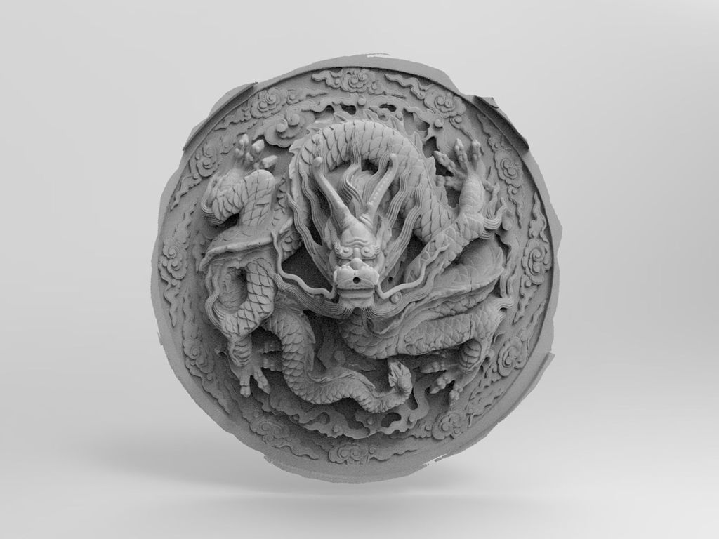Miniature of Coffered Ceiling from Wanfo Pavilion (Wanfoge, Ten Thousand Buddhas Pavilion), five-clawed dragon digital reconstruction