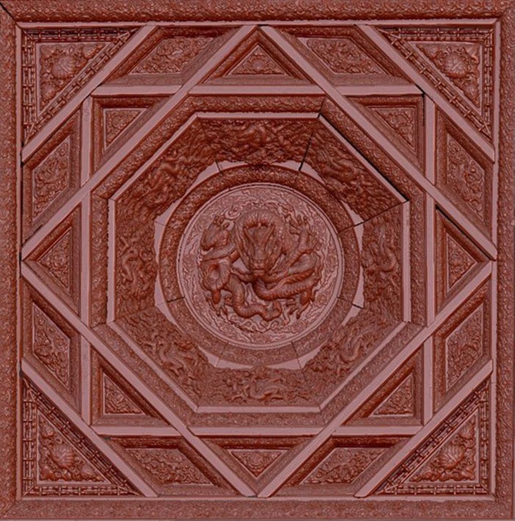 Miniature of Coffered Ceiling from Wanfo Pavilion (Wanfoge, Ten Thousand Buddhas Pavilion), ceiling well digital reconstruction