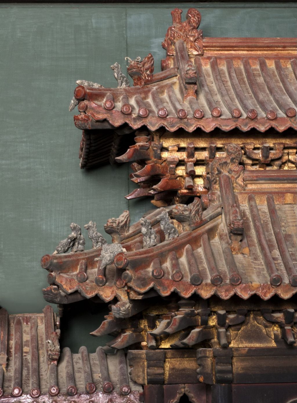 Miniature of Coffered Ceiling from Zhihua Hall (Zhihuadian, Hall of Transforming Wisdom), miniature multi-story pavilion (tiangong louge)