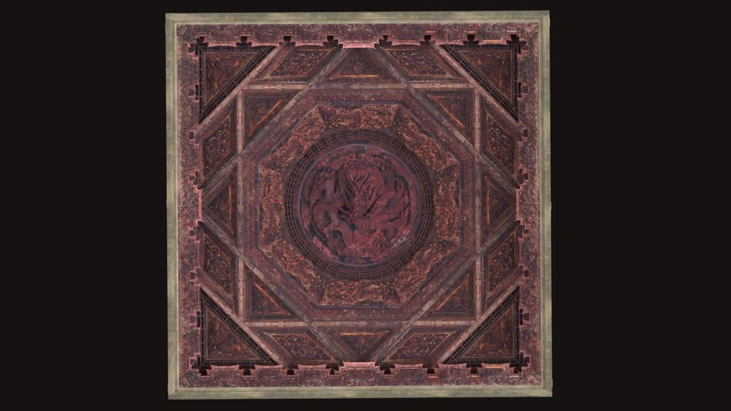 Miniature of Coffered Ceiling from Zhihua Hall (Zhihuadian, Hall of Transforming Wisdom), full frontal