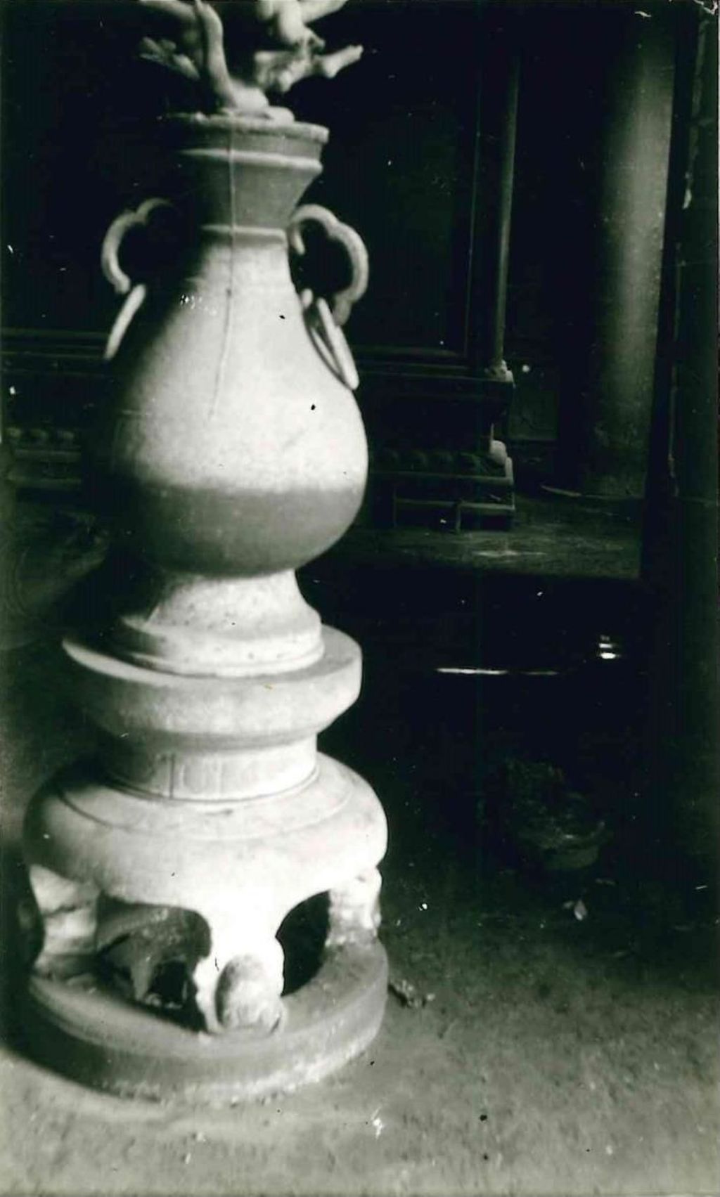 Miniature of Bronze vase and stand