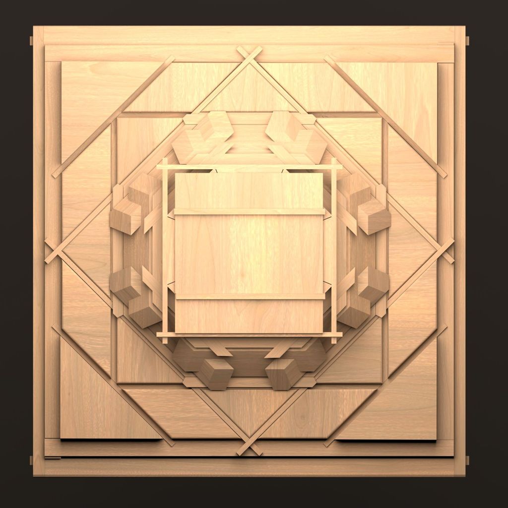 Miniature of Coffered Ceiling from Wanfo Pavilion (Wanfoge, Ten Thousand Buddhas Pavilion), 3D reconstruction still image