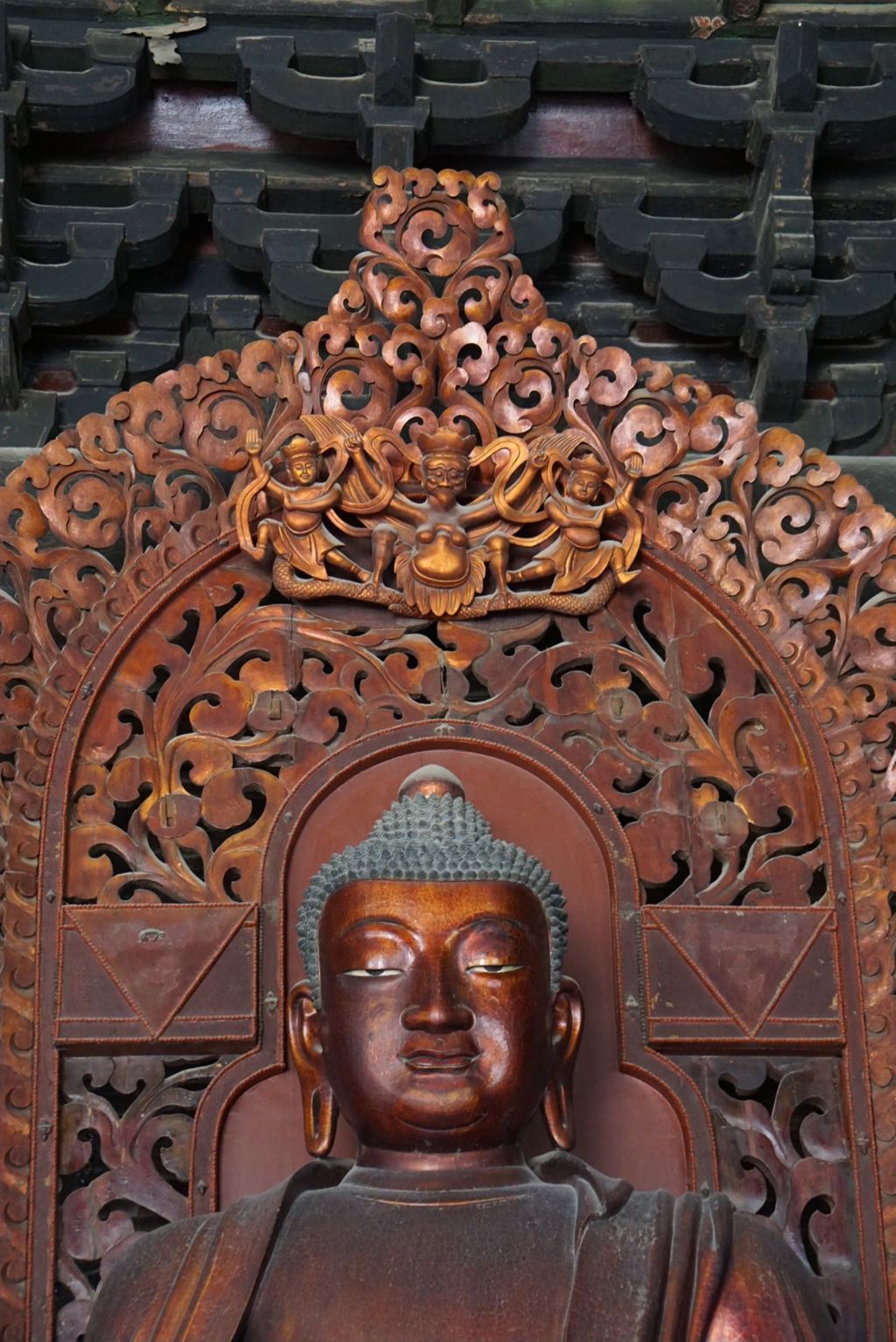 Miniature of Dazhi Hall (Dazhidian, Hall of Great Wisdom), seated bodhisattva