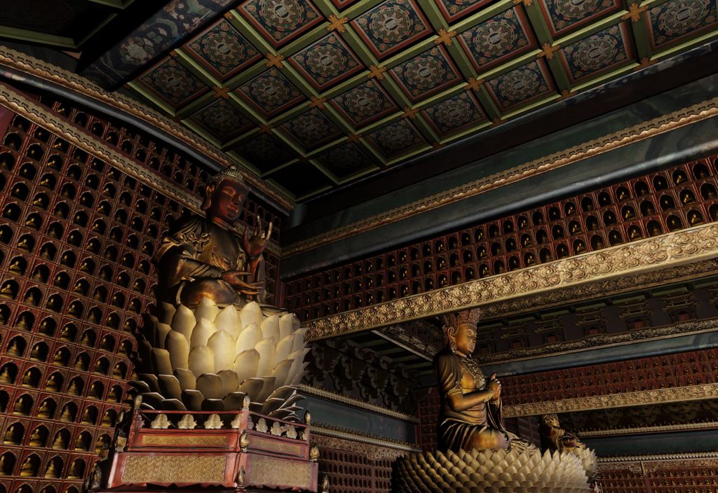 Miniature of Wanfo Pavilion (Wanfoge, Ten Thousand Buddhas Pavilion), virtual walkthrough without background music